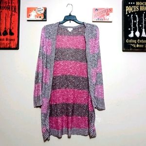 Mossimo Pink & Grey Long Cardigan